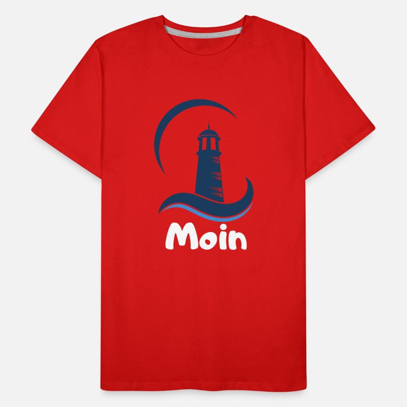 Moin mit Leuchtturm Männer Premium Bio T-Shirt