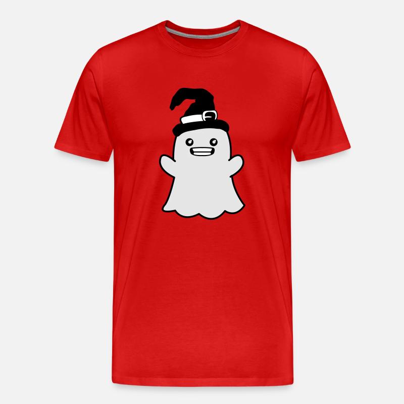 Funny Ghost - Männer Premium Bio T-Shirt - Rot