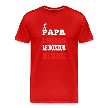 Papa le héros le boxeur de légende t-shirt homme - T-shirt bio Premium Homme - rouge - Devant - Damien (186cm)