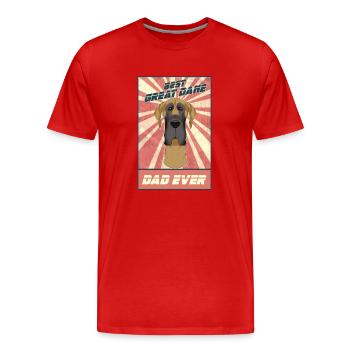 Best Great Dane Dad Ever I Great Dane Lover - Men's Premium Organic T-Shirt - red - Front - Damien (186cm)