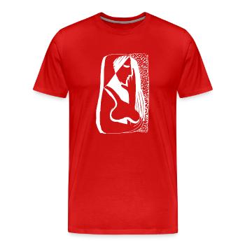 abstrakte Kunst - Männer Premium Bio T-Shirt - Rot - Vorne - Damien (186cm)