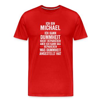 Michael - Männer Premium Bio T-Shirt - Rot - Vorne - Damien (186cm)
