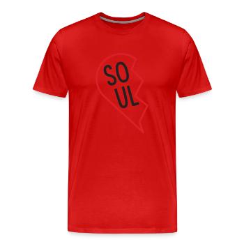 half heart (1/2) - Gift idea - Soulmate - Men's Premium Organic T-Shirt - red - Front - Damien (186cm)