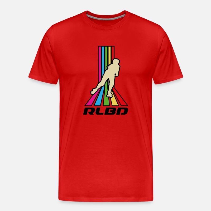 Rollerblade rainbow stripes - Männer Premium Bio T-Shirt - Rot
