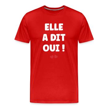 Elle a dit oui - T-shirt bio Premium Homme - rouge - Devant - Damien (186cm)