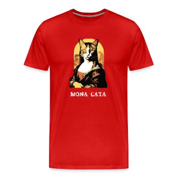 Mona cata - T-shirt bio Premium Homme - rouge - Devant - Damien (186cm)