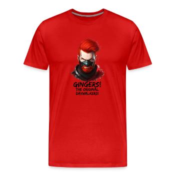 Gingers - The Original Daywalkers - Men's Premium Organic T-Shirt - red - Front - Damien (186cm)