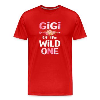 Gigi de The Wild One Fête des mères Maman Grand-mère - T-shirt bio Premium Homme - rouge - Devant - Damien (186cm)