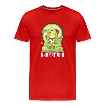 Avocat Karmacado Méditation Végétalienne Namaste - T-shirt bio Premium Homme - rouge - Devant - Damien (186cm)
