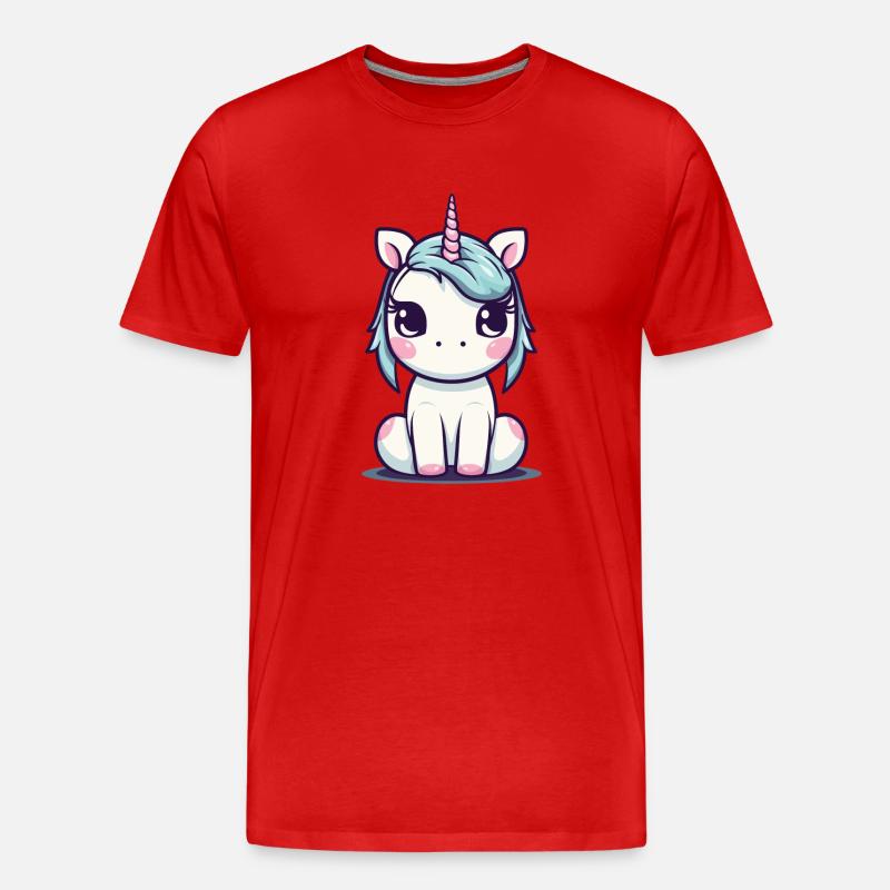 Ein Einhorn - Männer Premium Bio T-Shirt - Rot