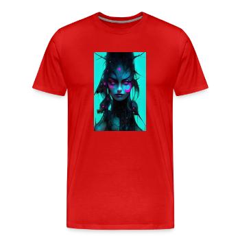 izup2u abstract anime girl - Männer Premium Bio T-Shirt - Rot - Vorne - Damien (186cm)