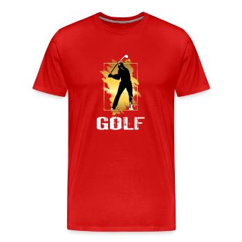 Golf Golfing Golfer Sport Hobby Club Gold - Men's Premium Organic T-Shirt - red - Front - Damien (186cm)