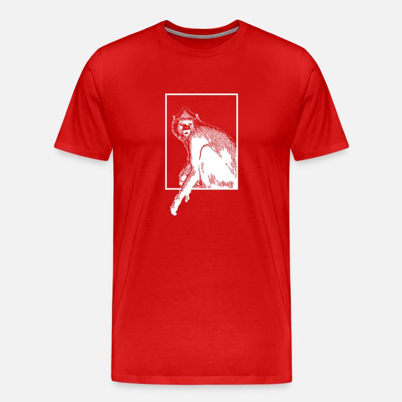 Monkey HanumanLangure - Männer Premium Bio T-Shirt - Rot