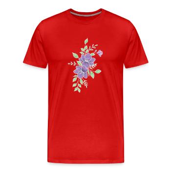 Purple flower - Men's Premium Organic T-Shirt - red - Front - Damien (186cm)