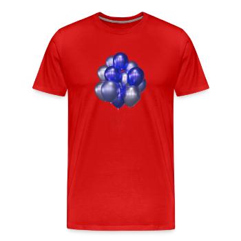 ballons,blaue ballons,geburtstag,silber - Männer Premium Bio T-Shirt - Rot - Vorne - Damien (186cm)