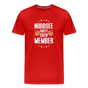 North Sea Party Crew - Men's Premium Organic T-Shirt - red - Front - Damien (186cm)