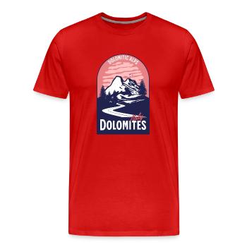 Dolomites Italie Coucher de Soleil de Montagne - T-shirt bio Premium Homme - rouge - Devant - Damien (186cm)