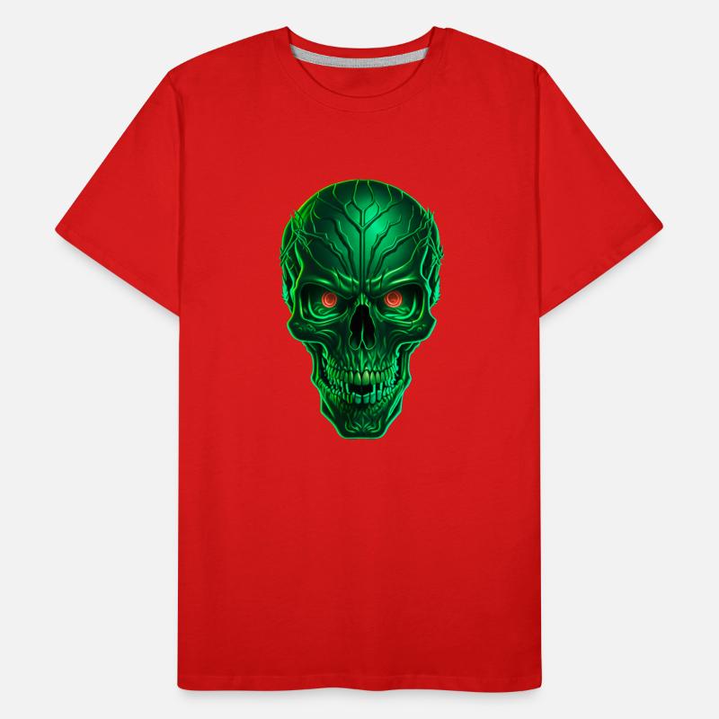 Crâne techno vert T-shirt bio Premium Homme