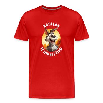Catalan et fier de l'être - T-shirt bio Premium Homme - rouge - Devant - Damien (186cm)
