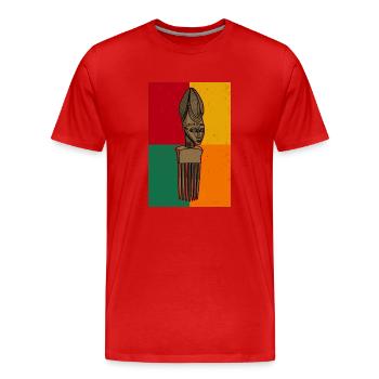 Afro Comb Hair Hairstyle History Culture Africa Comb - Men's Premium Organic T-Shirt - red - Front - Damien (186cm)