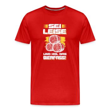 bier bierfass - Männer Premium Bio T-Shirt - Rot - Vorne - Damien (186cm)