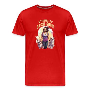 Official Dog Walking Shirt - Dog - Dog Walking Shirt - Men's Premium Organic T-Shirt - red - Front - Damien (186cm)