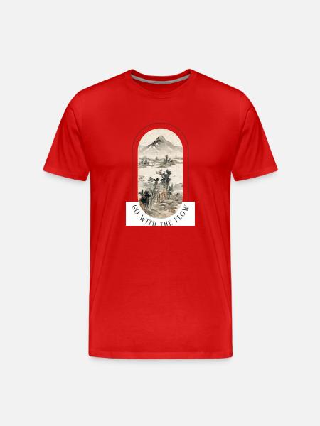 Go with the Flow - Männer Premium Bio T-Shirt - Rot
