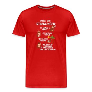 Meine Vier Stimmungen - Männer Premium Bio T-Shirt - Rot - Vorne - Damien (186cm)