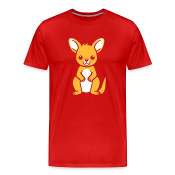 kangourou - T-shirt bio Premium Homme - rouge - Devant - Damien (186cm)
