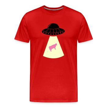 Vache OVNI - T-shirt bio Premium Homme - rouge - Devant - Damien (186cm)