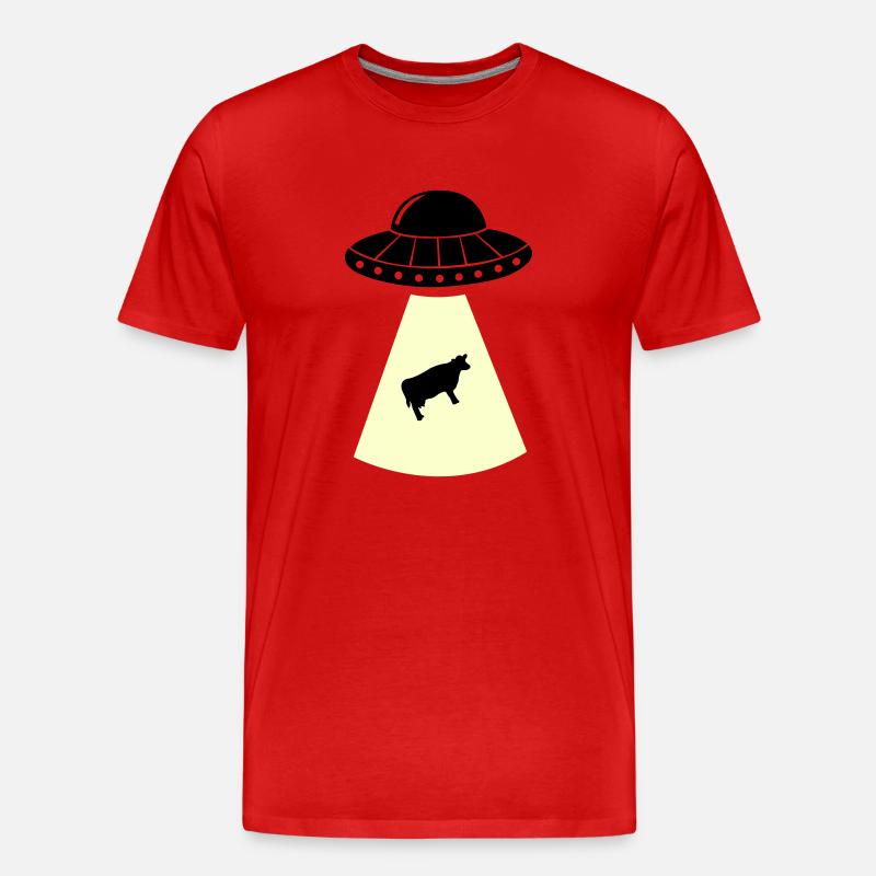 ufo kuh - Männer Premium Bio T-Shirt - Rot
