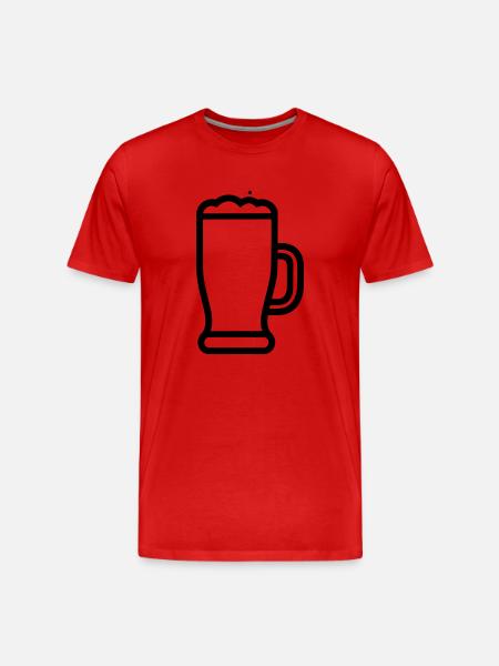 Bier - Männer Premium Bio T-Shirt - Rot