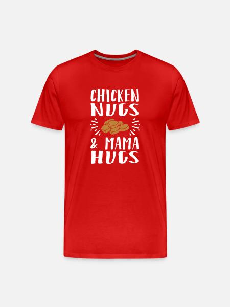 Chicken Nugs & Mama Hugs - Men's Premium Organic T-Shirt - red