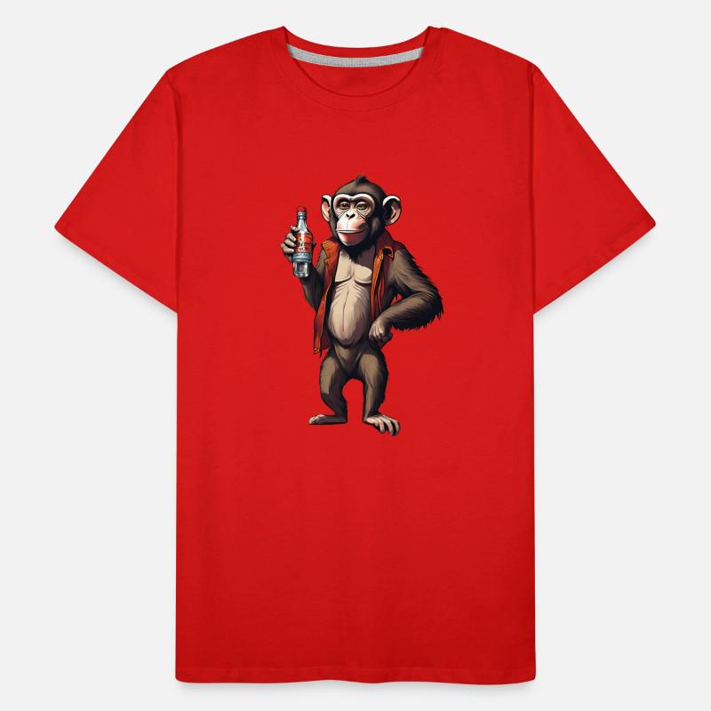 Monkey with vodka Men's Premium Organic T-Shirt