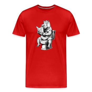 Comfortable reading on the toilet - Men's Premium Organic T-Shirt - red - Front - Damien (186cm)