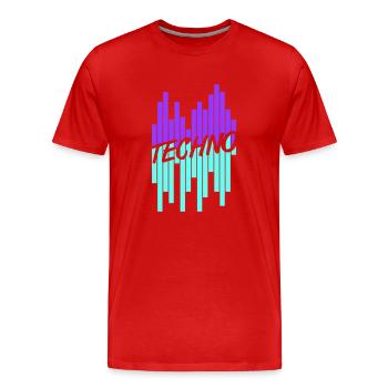 Techno Liebe Zitat Spruch Musik Party Feiern Logo - Männer Premium Bio T-Shirt - Rot - Vorne - Damien (186cm)