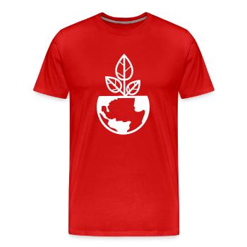 Planète Terre Plante - T-shirt bio Premium Homme - rouge - Devant - Damien (186cm)