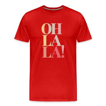 Oh la la - T-shirt bio Premium Homme - rouge - Devant - Damien (186cm)