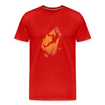 Climber's Fire - Men's Premium Organic T-Shirt - red - Front - Damien (186cm)