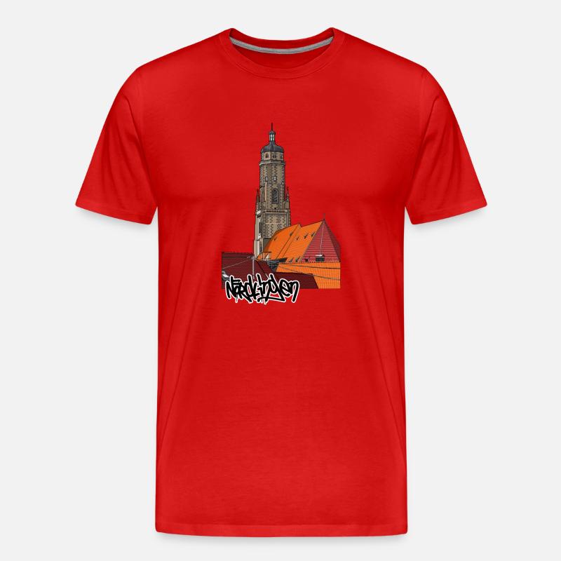 Nördlingen // Daniel // Illustration - Männer Premium Bio T-Shirt - Rot