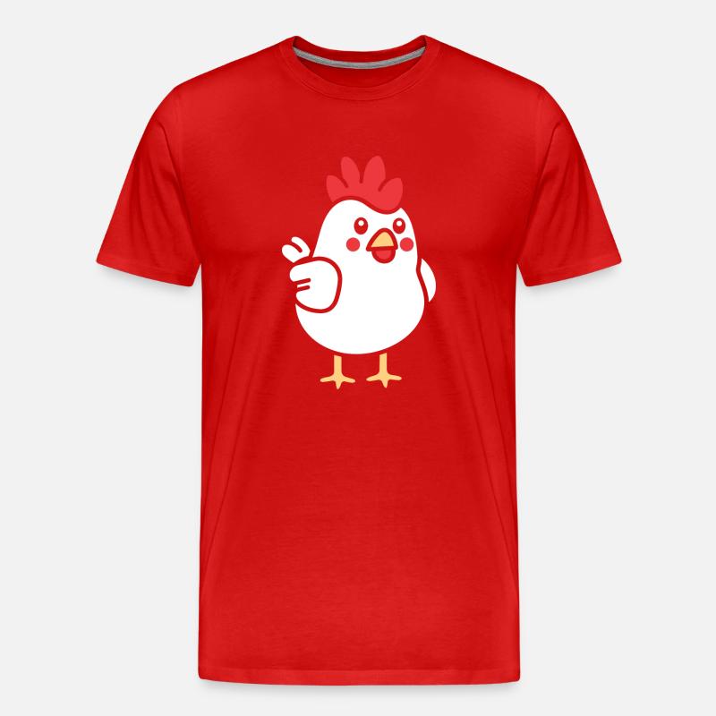 Huhn - Männer Premium Bio T-Shirt - Rot