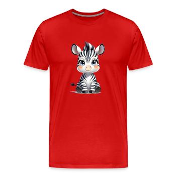 Baby Zebra - Men's Premium Organic T-Shirt - red - Front - Damien (186cm)