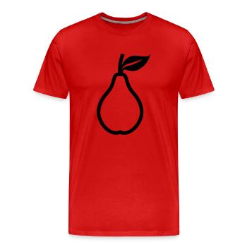 poire - T-shirt bio Premium Homme - rouge - Devant - Damien (186cm)