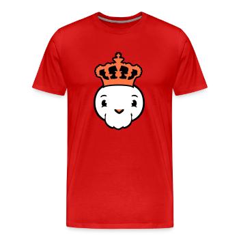 Oiseau Roi Couronne Souverain Barbe Ancien Empire - T-shirt bio Premium Homme - rouge - Devant - Damien (186cm)