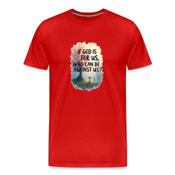 If God Is for Us - Men's Premium Organic T-Shirt - red - Front - Damien (186cm)