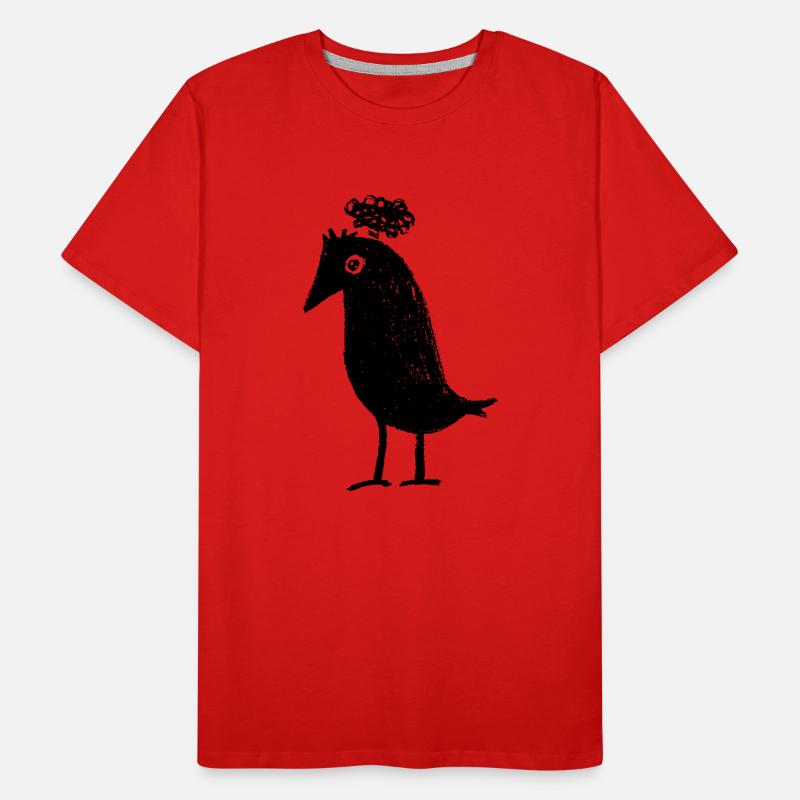 Thoughtful Raven Overthinker Thoughts ADHD Goth Men's Premium Organic T-Shirt