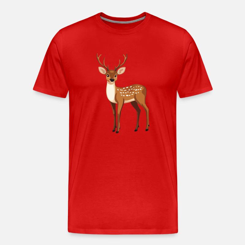 stolzer Hirsch - Männer Premium Bio T-Shirt - Rot