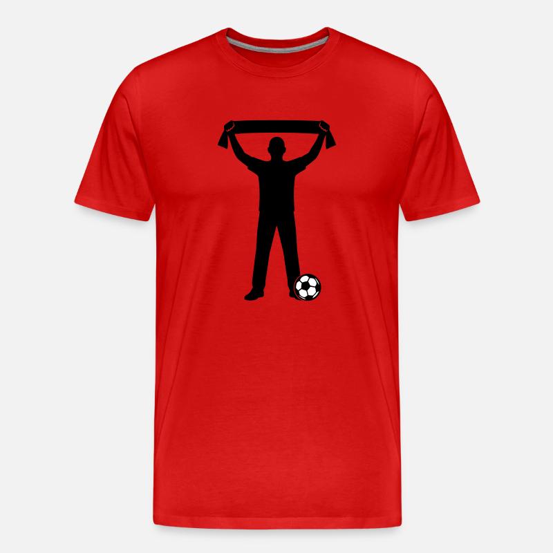 Fussball Fan Silhouette - Männer Premium Bio T-Shirt - Rot