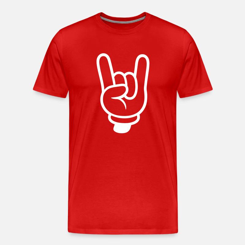 Party Hand Comic - Männer Premium Bio T-Shirt - Rot