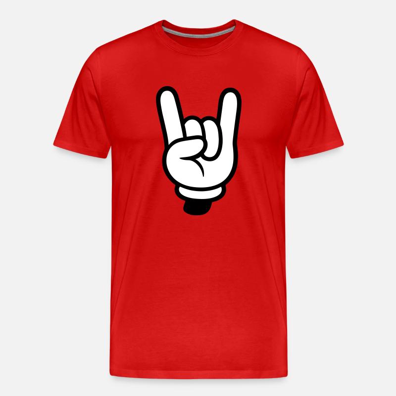 Party Hand Comic - Männer Premium Bio T-Shirt - Rot